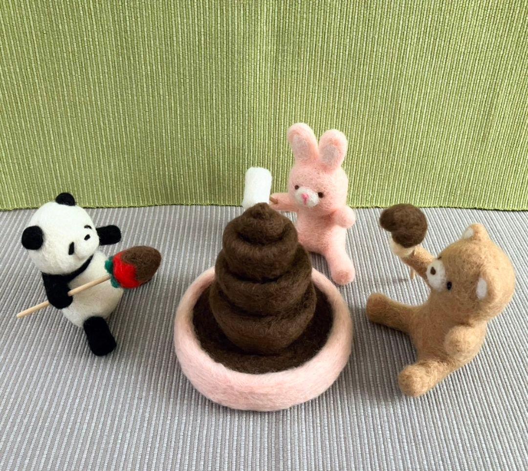 羊毛フェルト 作品 チョコフォンデュパーティー