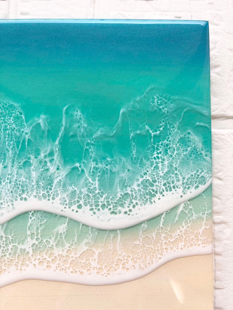 新しい一歩を踏み出す方へ　深呼吸する海　海アート45cm × 22×1.7cm