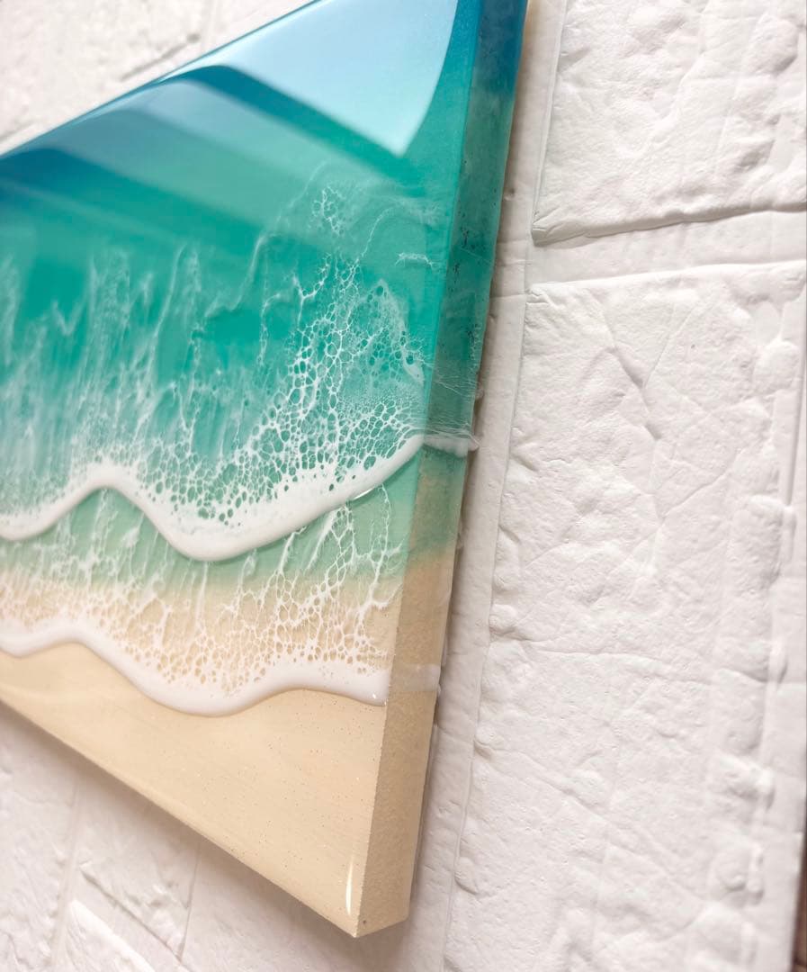 新しい一歩を踏み出す方へ　深呼吸する海　海アート45cm × 22×1.7cm