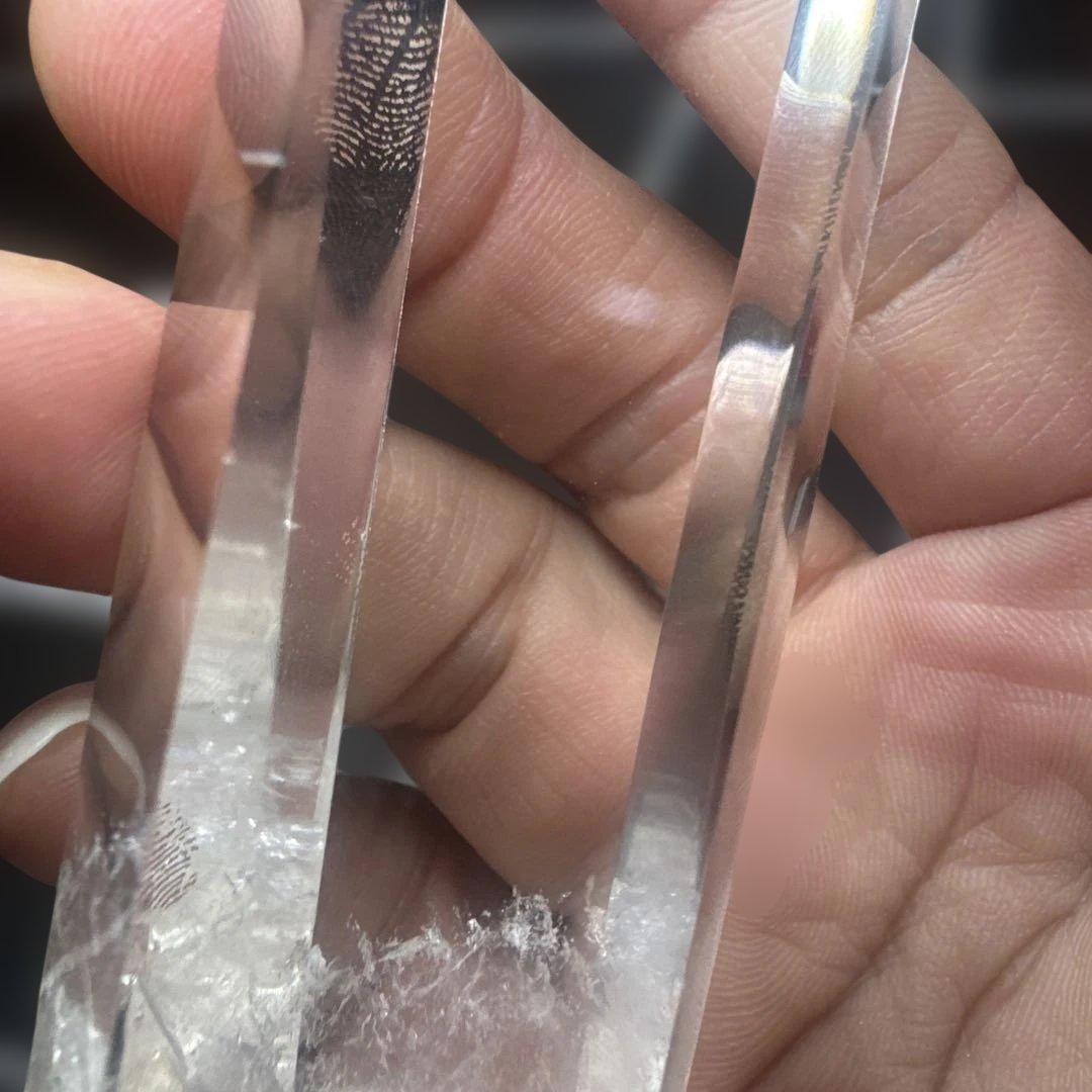 ブラジル産 水晶ポイント 超高品質 台座付き 約11cm