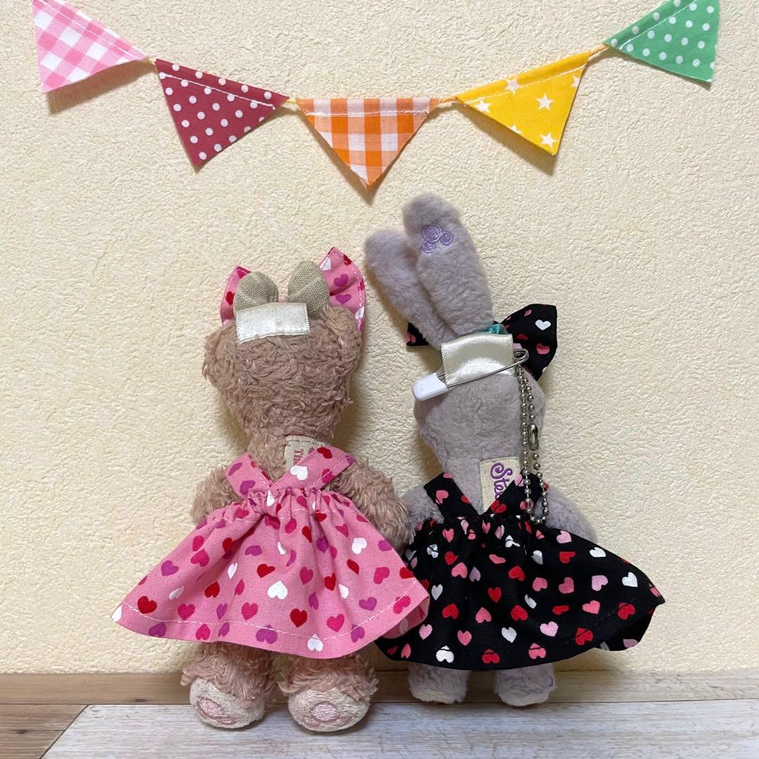 ハンドメイド★ハート柄♡*コスチューム★ぬいば♡ストラップ用。ディズニー40周年