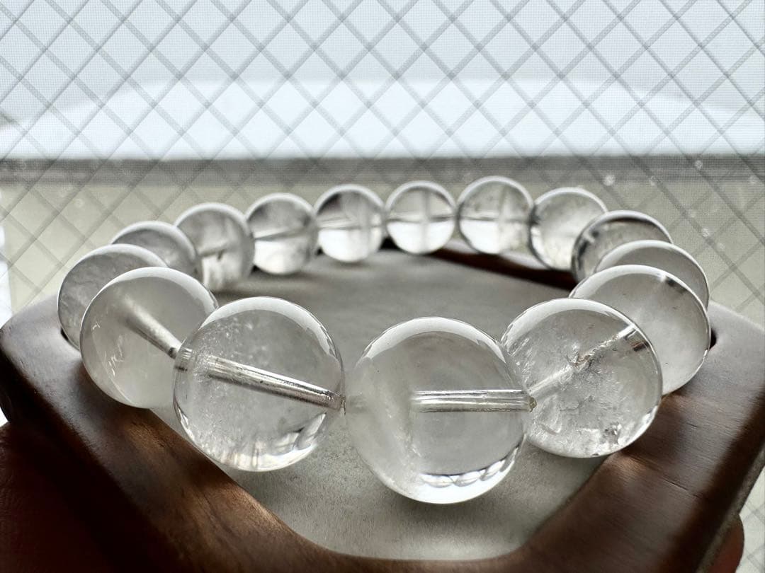 Crystal上質 大玉•ホワイトガーデンファントムクォーツ ブレスレット