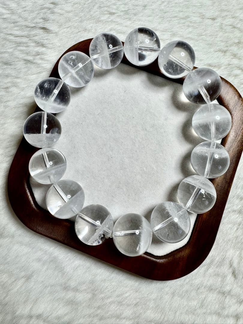 Crystal上質 大玉•ホワイトガーデンファントムクォーツ ブレスレット