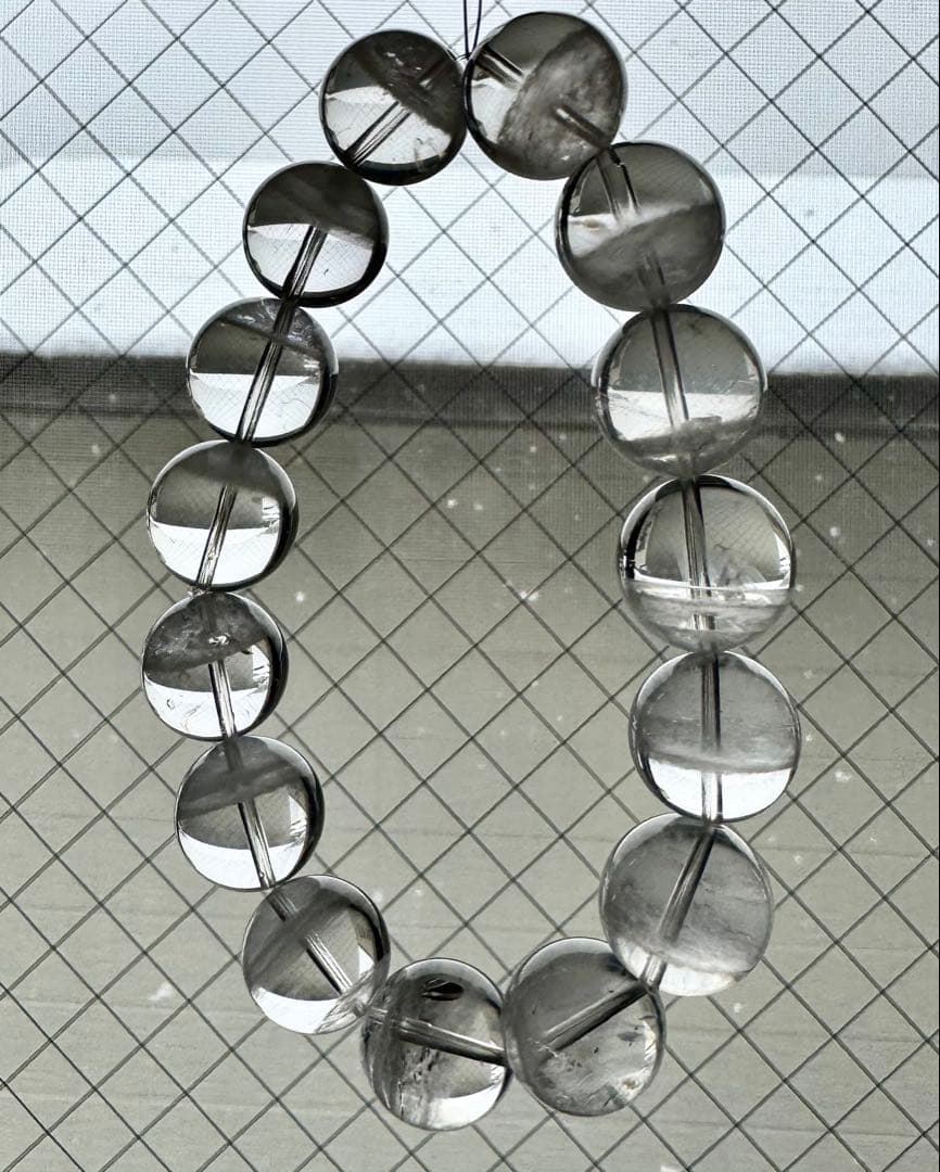 Crystal上質 大玉•ホワイトガーデンファントムクォーツ ブレスレット