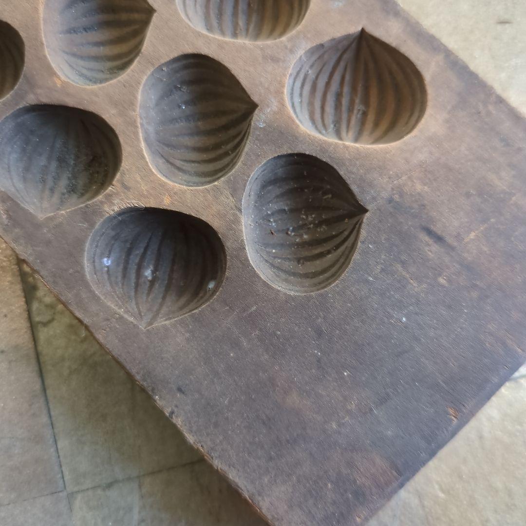 骨董　木型　和菓子型 栗　木製　31個　アンティーク　古道具　菓子型