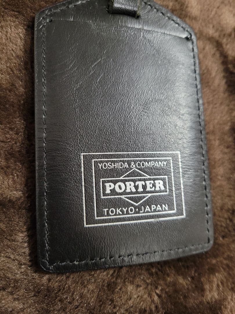 極美品‼️超レア★三響フルート製作所 × PORTER 本革 ネームタグ 黒革