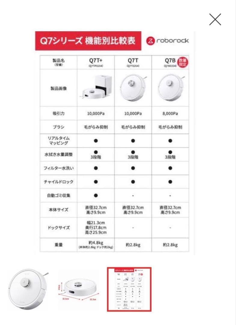 Roborock ロボロック ロボット掃除機 Q7B ホワイト Q7B02-04
