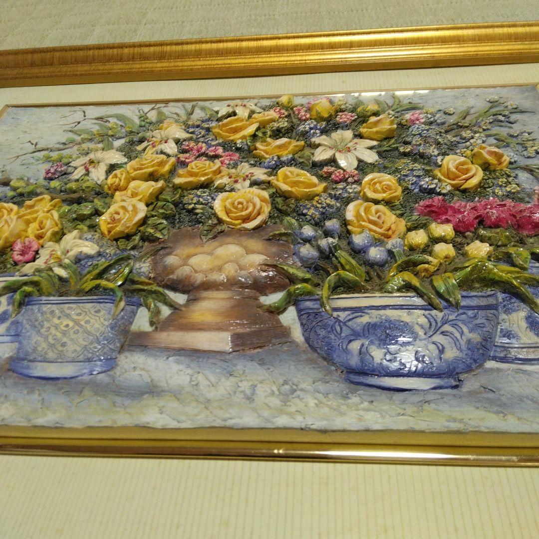 立体的な花の絵画
