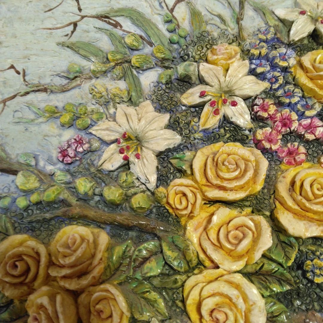 立体的な花の絵画