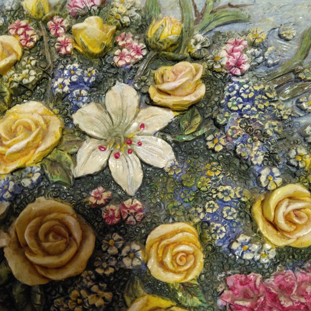 立体的な花の絵画