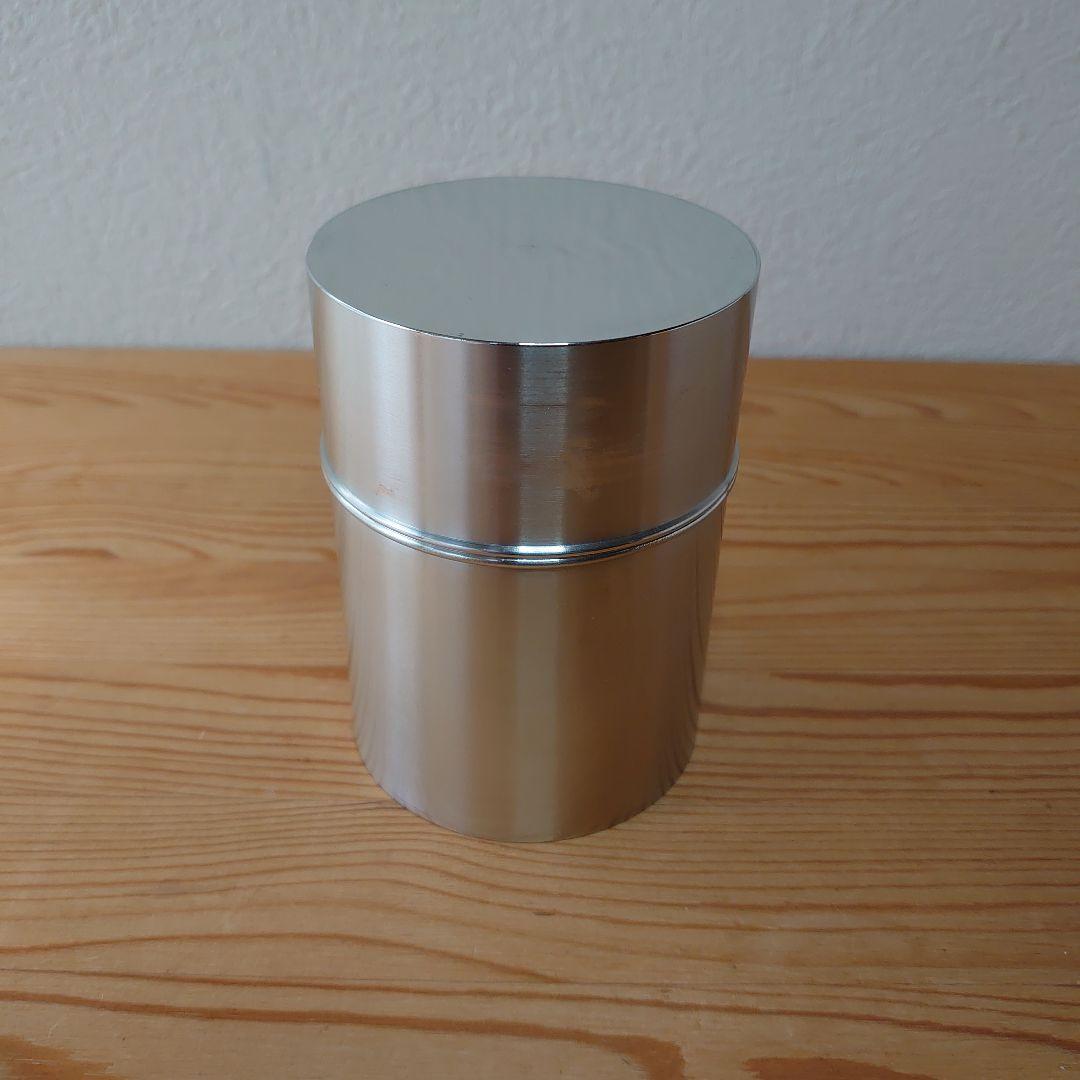 鍛栄工房 純錫茶筒 金属工芸　茶道具　煎茶道具　茶葉入れ　レア　美品