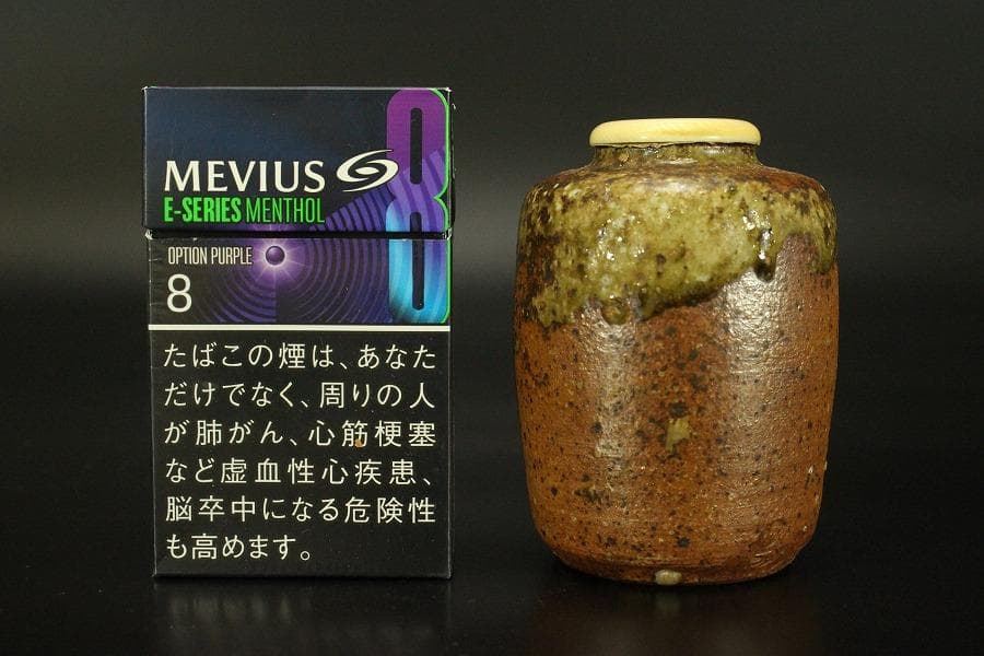 茶道具 古信楽 茶入 大津ふくさ 付 時代箱(RC937)