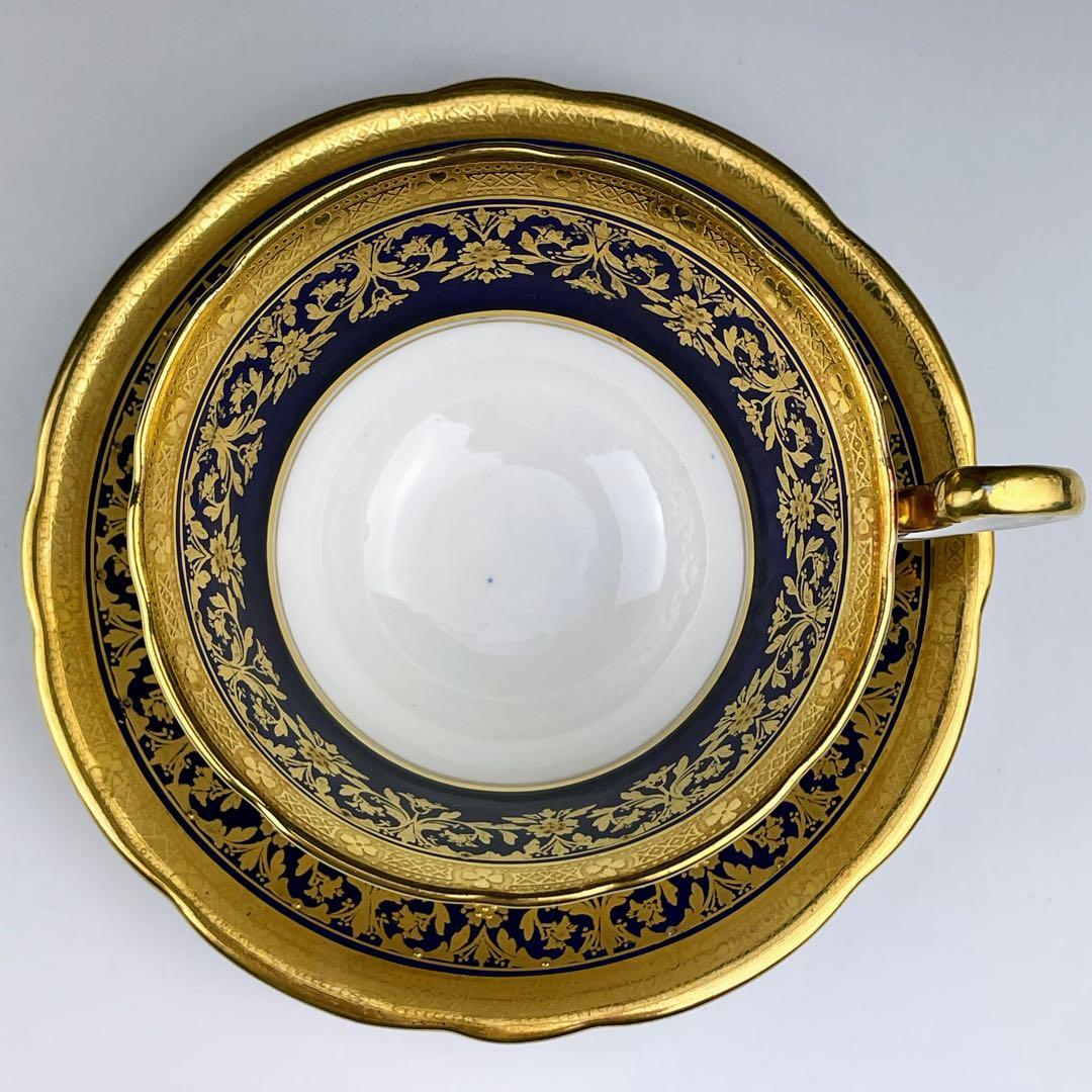 【美品】エインズレイ コバルト地 金彩 ティーカップ＆ソーサー 金盛り イギリス