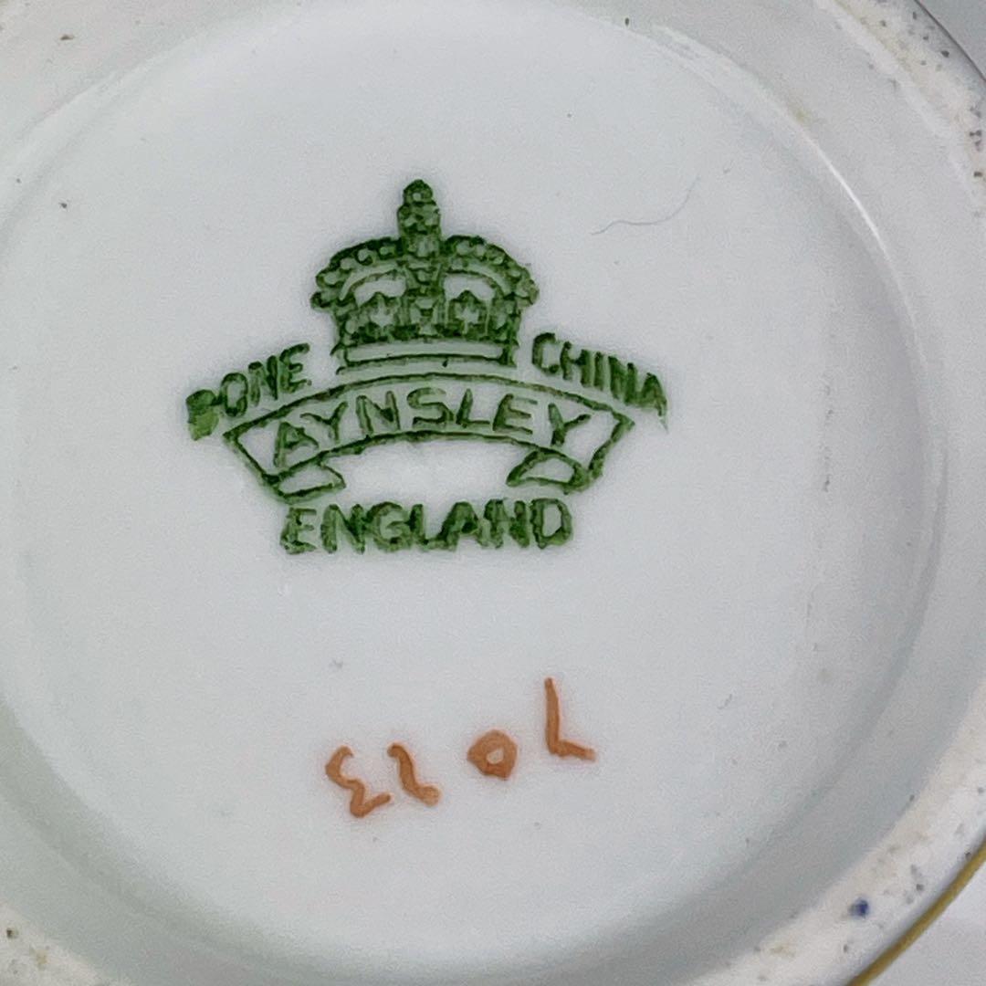 【美品】エインズレイ コバルト地 金彩 ティーカップ＆ソーサー 金盛り イギリス