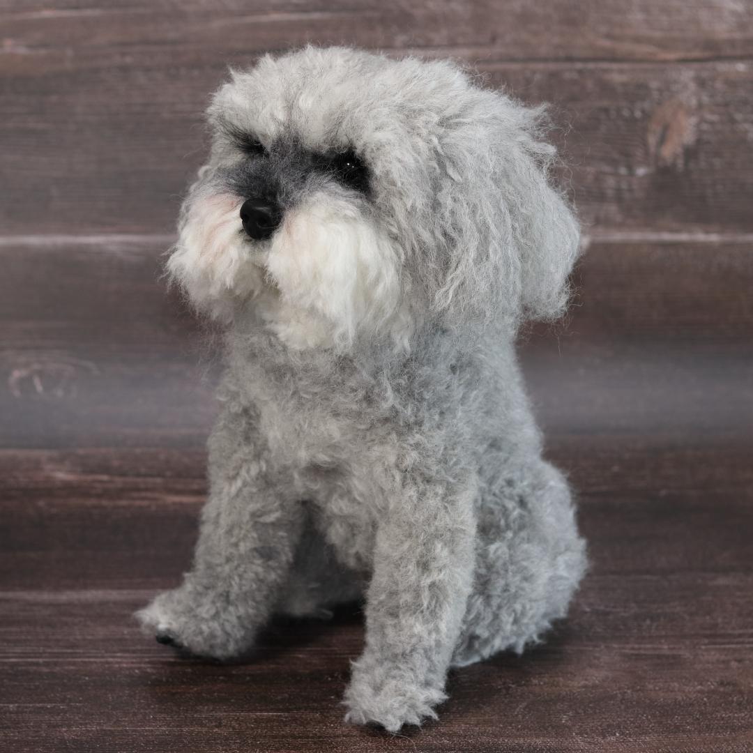 わんたさんさま専用　羊毛フェルト　犬　シュナウザー　Ｌサイズ　オーダー