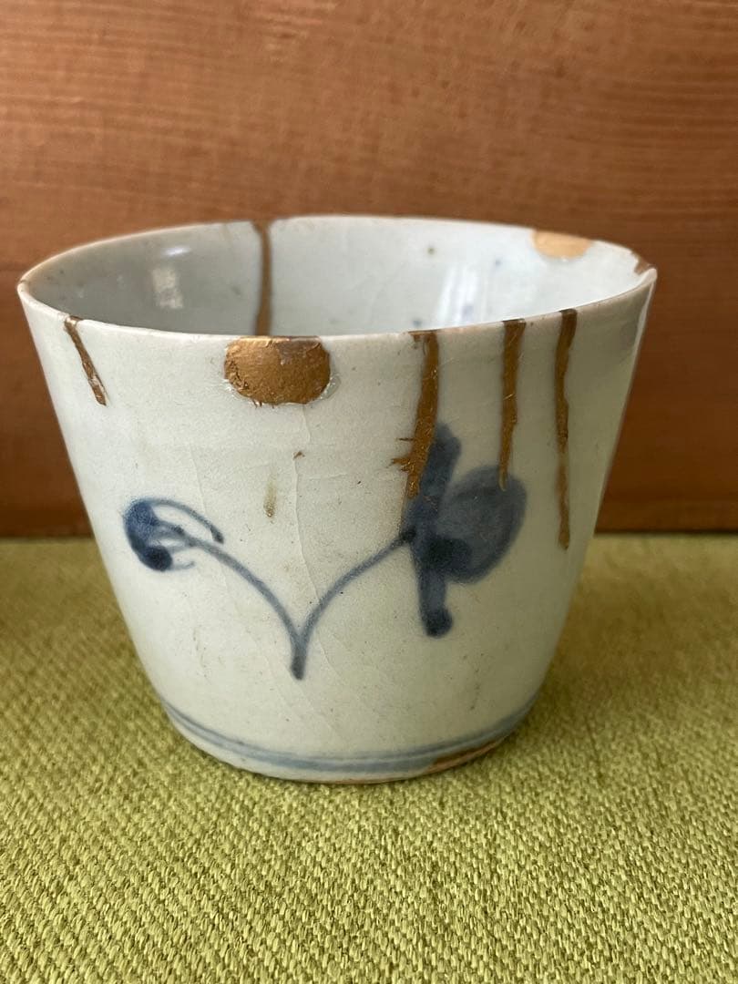 古伊万里　染付猪口5客 共箱 骨董