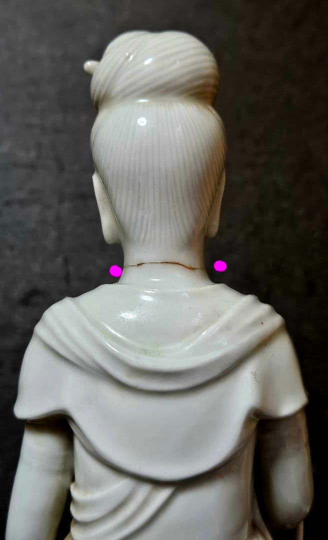 【時代古作品❗】明治時代　白磁　観音立像 観音像　観音様　伝世時代箱　仏教美術