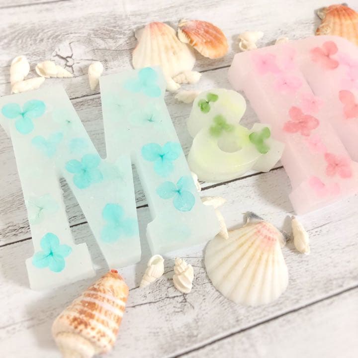 【完売】アルファベット イニシャル キャンドル 紫陽花 あじさい ウエディング