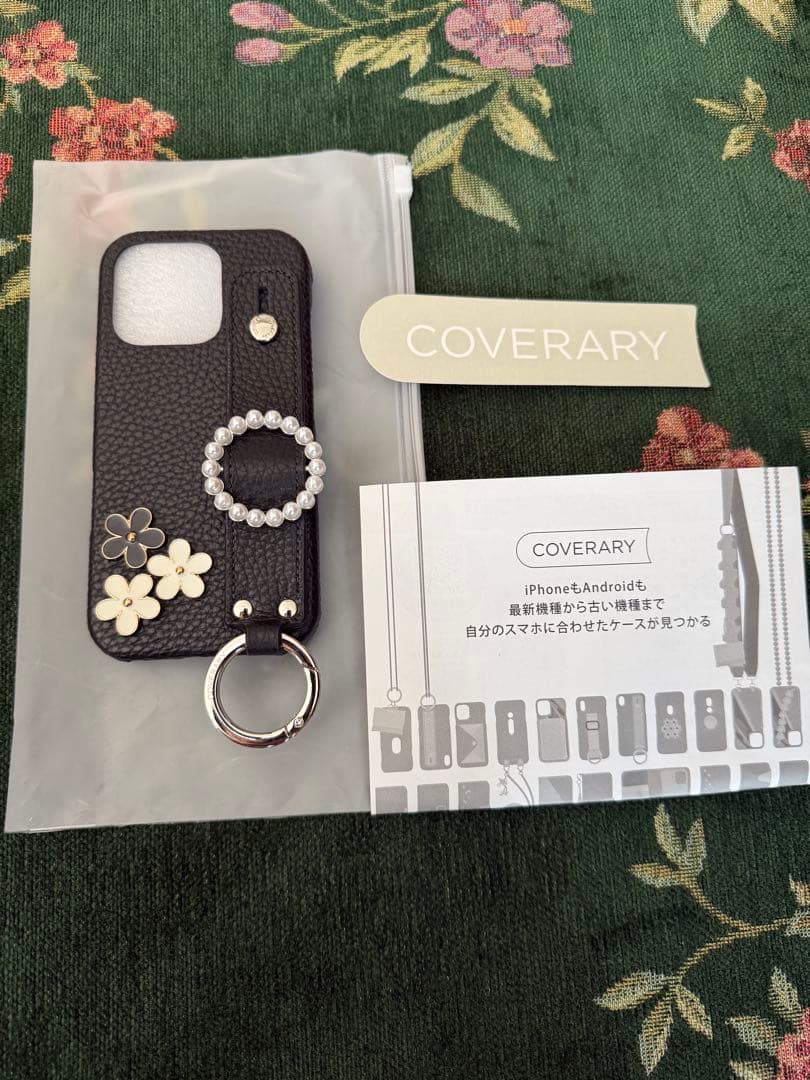 COVERARY フラワー装飾付きスマホケース　新品未使用