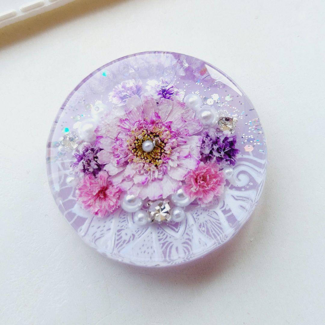 【1751】レジン　マトリカリア　ヘアゴム　ポニーフック　ブロ―チ　ハンドメイド