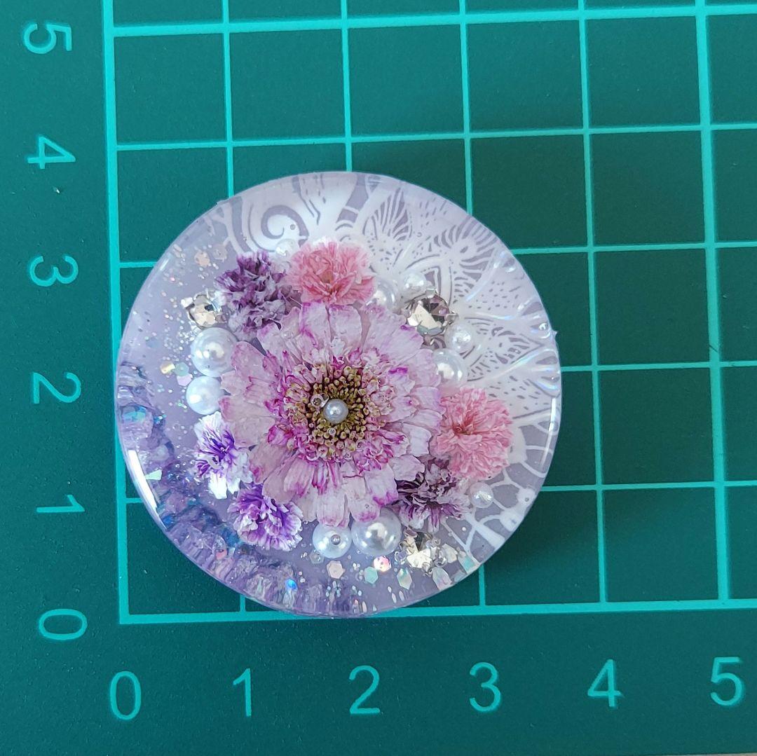 【1751】レジン　マトリカリア　ヘアゴム　ポニーフック　ブロ―チ　ハンドメイド