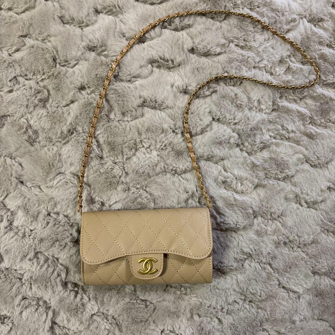 新品未使用　ノベルティ　ショルダーバック　ウォレット　ベージュ