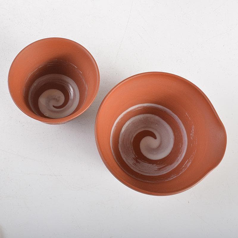 朱萬古焼　白雲陶園　朱泥　急須　湯冷　煎茶碗五客　煎茶器揃　共箱　6203C