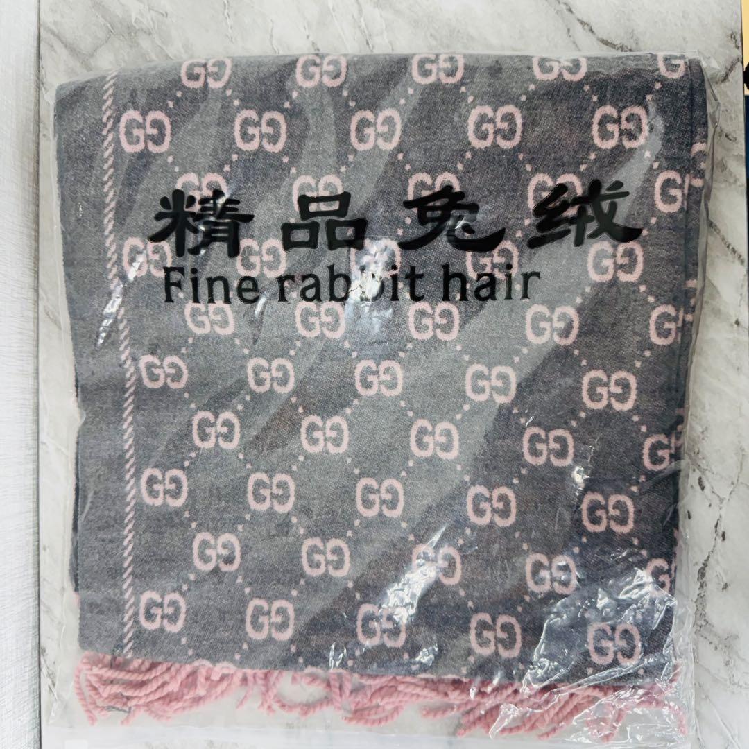 ✨GUCCI✨グッチ✨GG✨グレー✨ピンク✨レディース✨マフラー✨