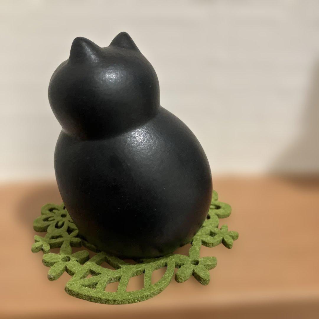 【レア】リサラーソン　猫の陶器置物 Lisa L. 黒猫　　ミニ　ミア　MIA