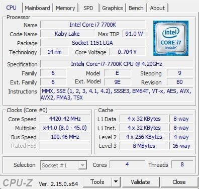 K*☆様 CPU intel Core i7-7700K　4.20GHZ　LGA