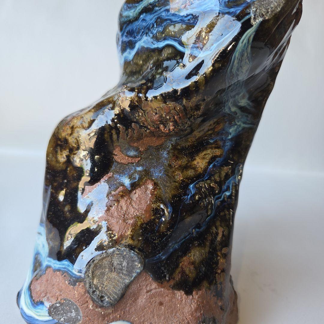 作家物オリジナル一輪挿し(朝鮮唐津) 藁灰釉薬の掛け流しが神秘的‼️