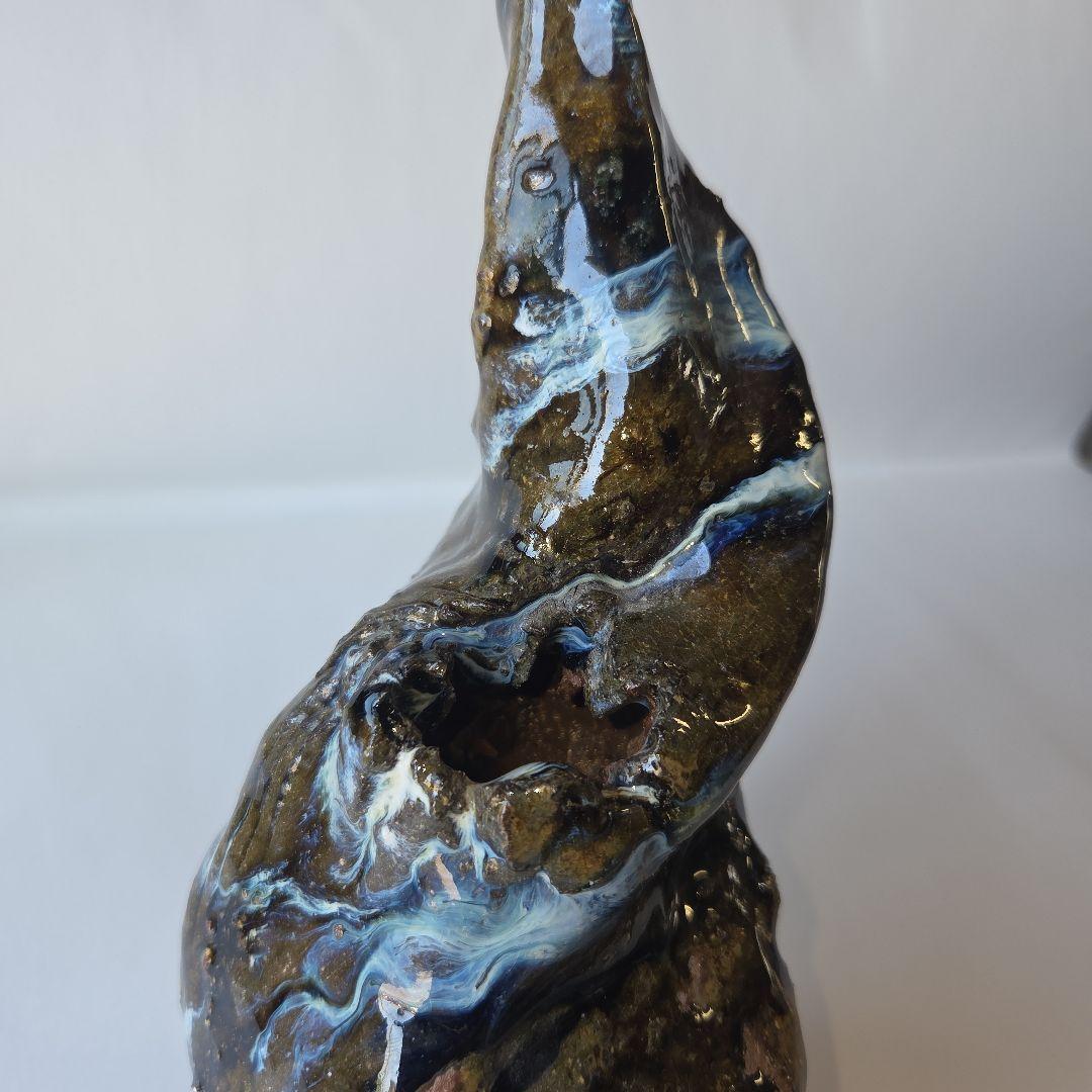 作家物オリジナル一輪挿し(朝鮮唐津) 藁灰釉薬の掛け流しが神秘的‼️