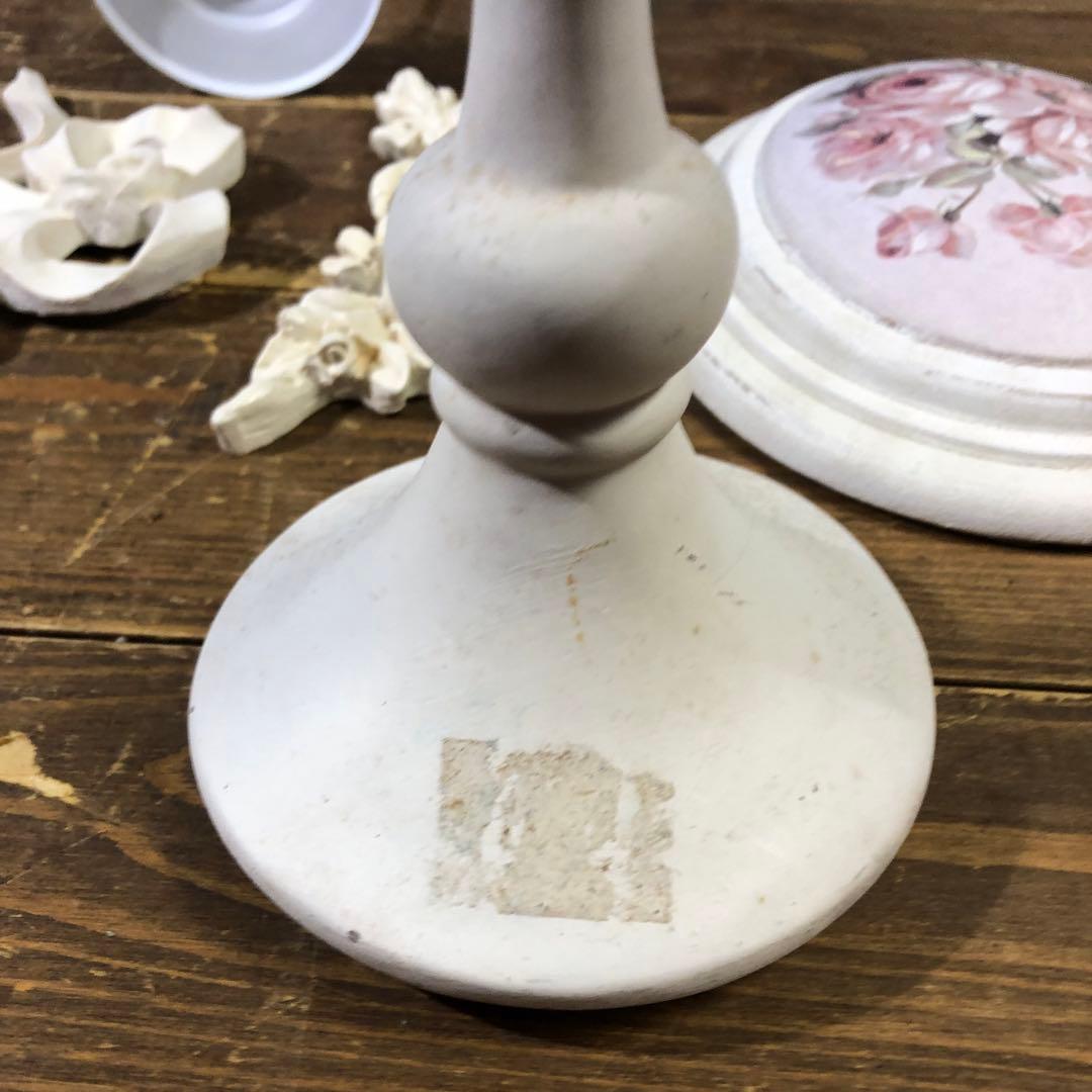 シャビーシック　壁掛けインテリア　リボン　バラ　キャンドルホルダー　キラキラ