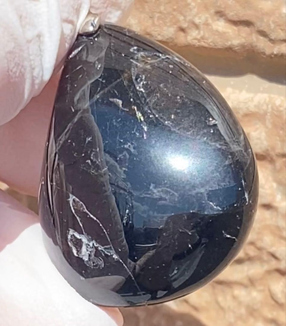 モリオン 純天然 黒水晶 ペンダント天然石高級品 希少大粒 虹色 原石 キラキラ