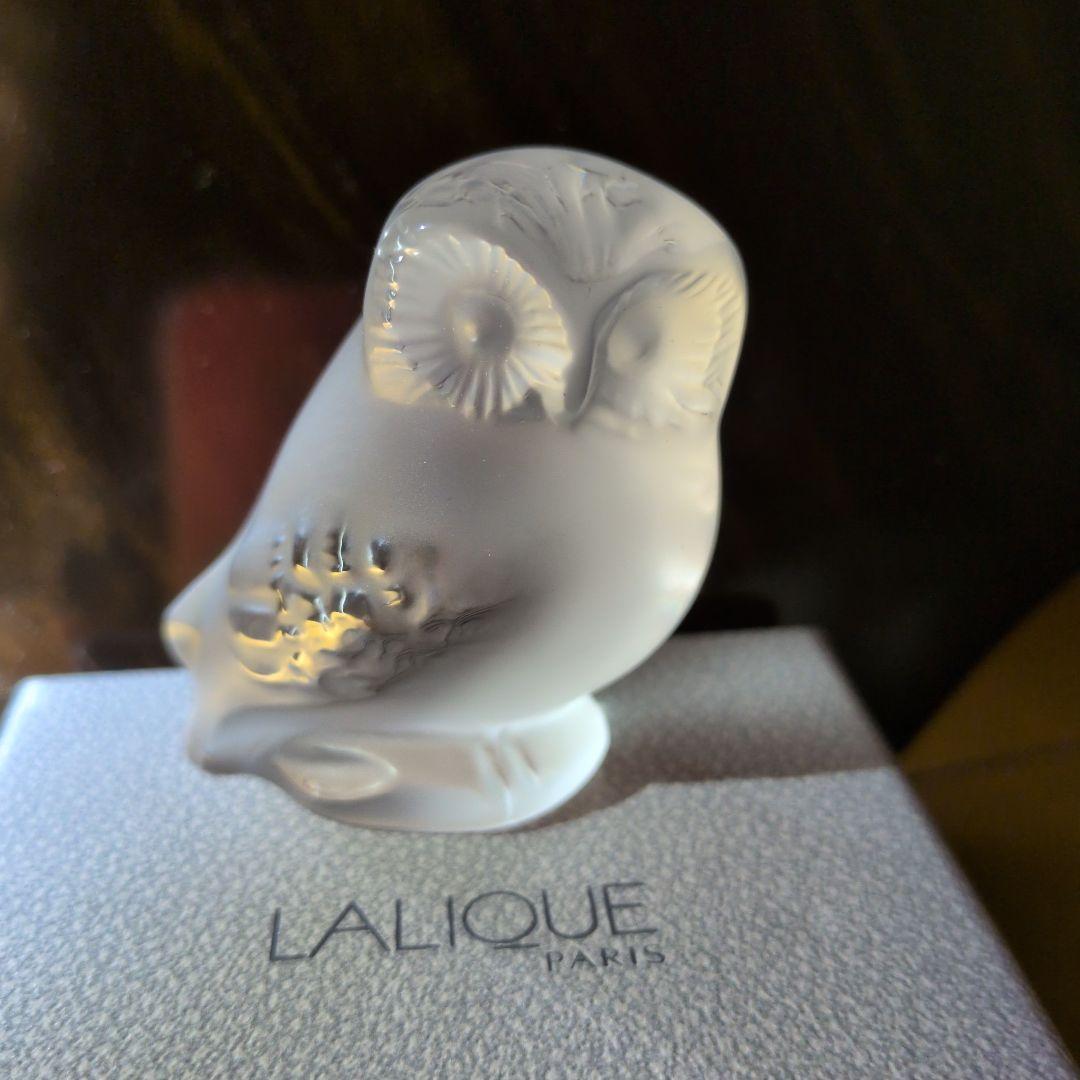 LALIQUE ラリック　フクロウ　置物　クリスタル　フロステッド