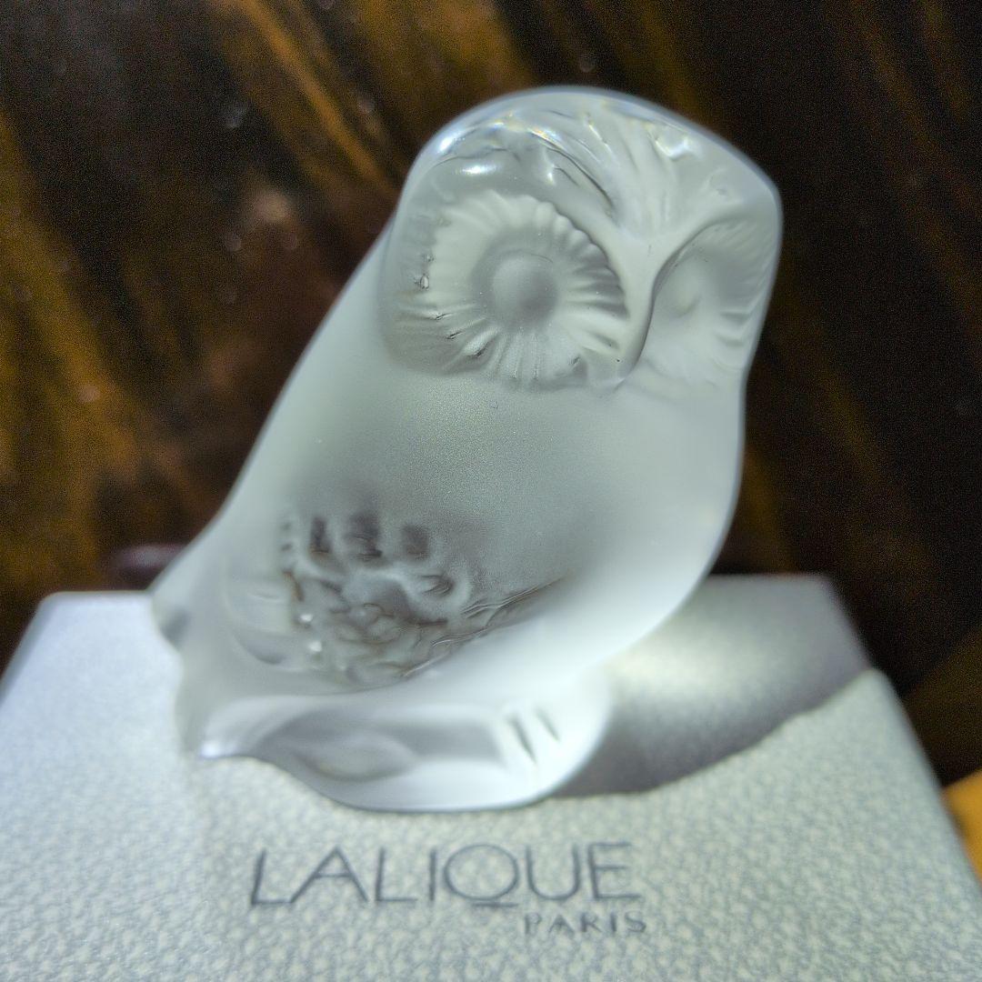 LALIQUE ラリック　フクロウ　置物　クリスタル　フロステッド