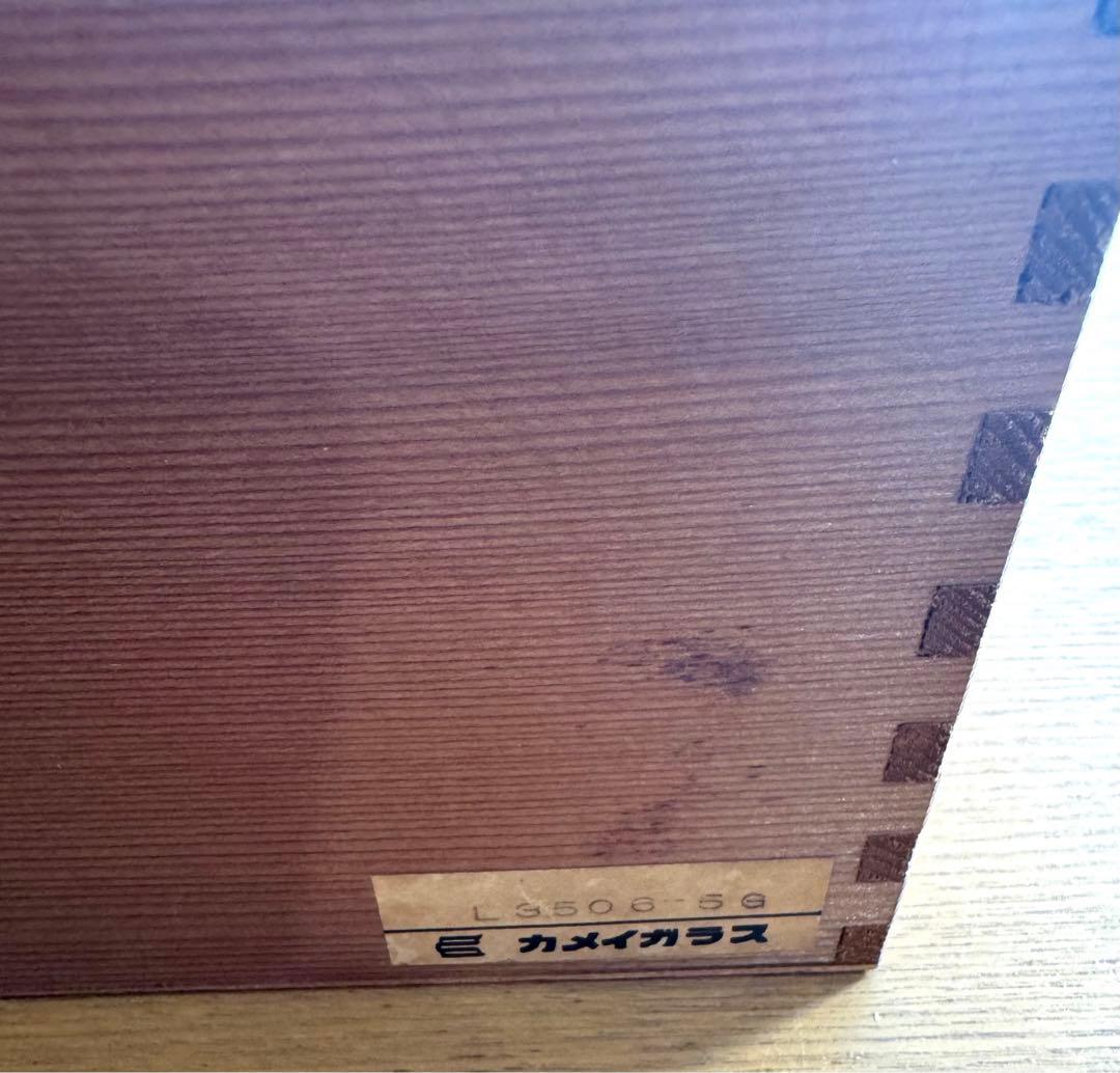 長崎ガラス　亀井ガラス　グリーン　菊形小鉢　未使用品　五客組　共箱