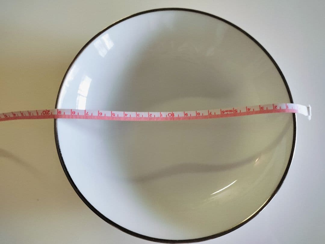 ボウル ホワイト 銀縁 約24cm ベルナルドフランス製