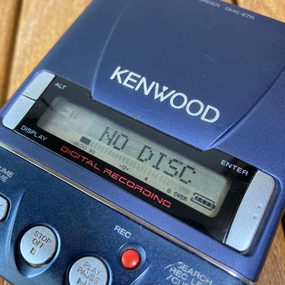 ジャンク品 KENWOOD ポータブルMDレコーダー DMC-E7R 再生 録音