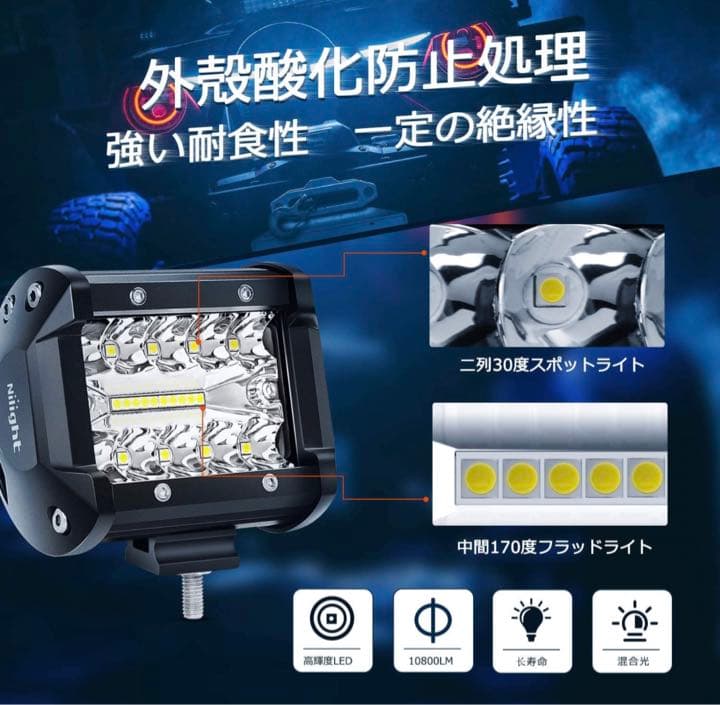 LED作業灯 デッキライト 60W作業灯 ２個セット LED投光器 各種作業車