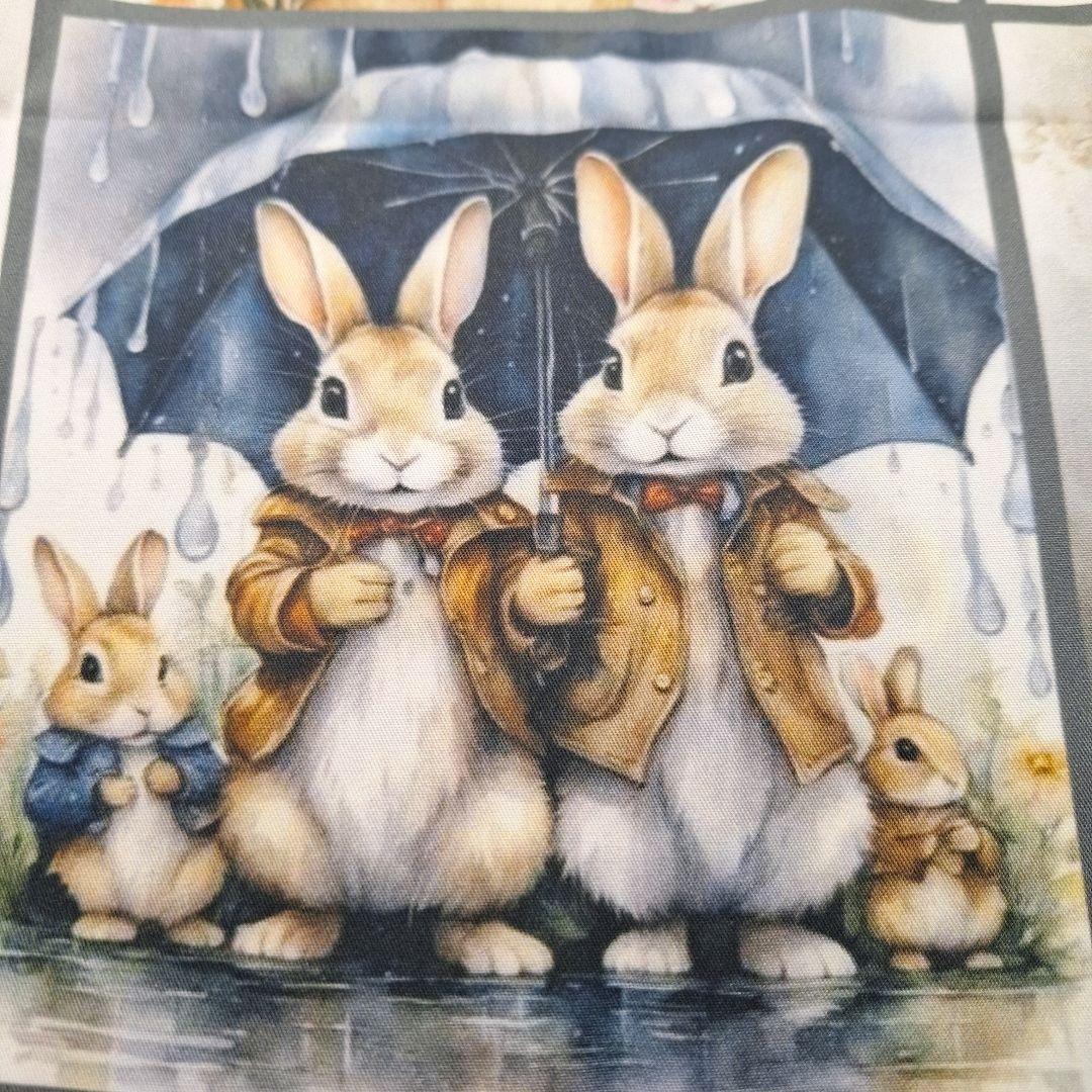 うさぎばかりパネル生地　ハンドメイド