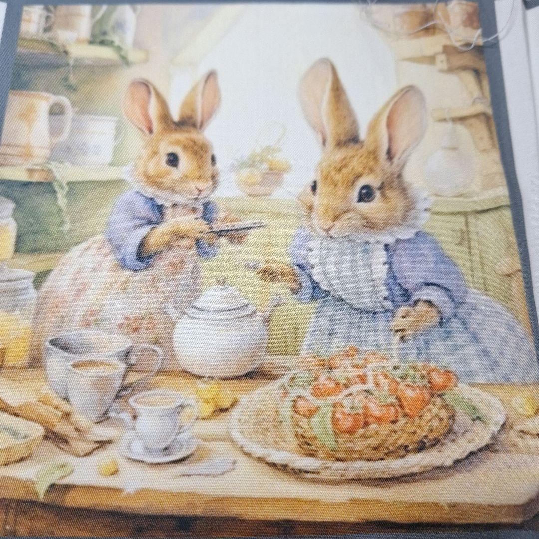 うさぎばかりパネル生地　ハンドメイド