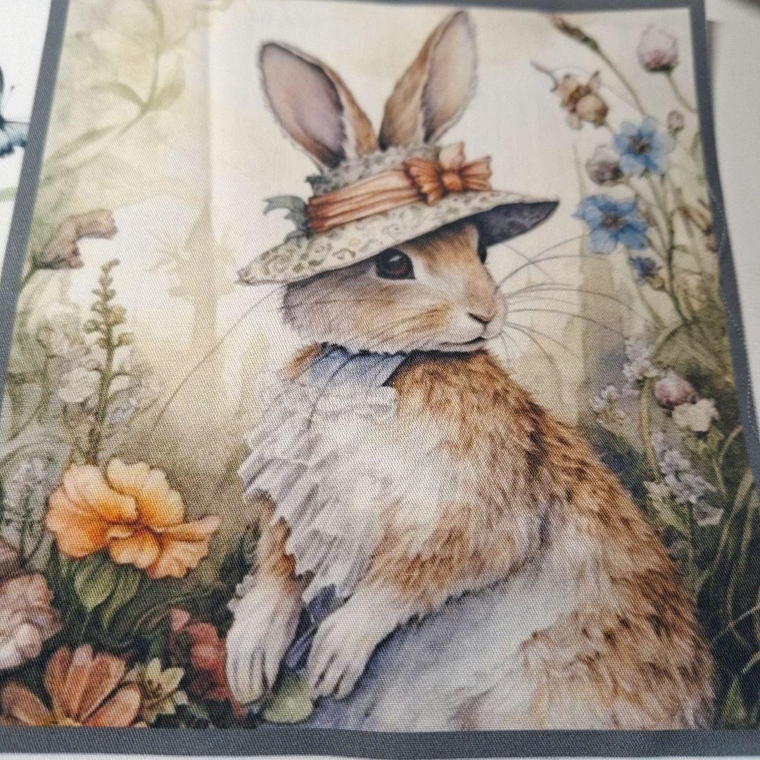 うさぎばかりパネル生地　ハンドメイド