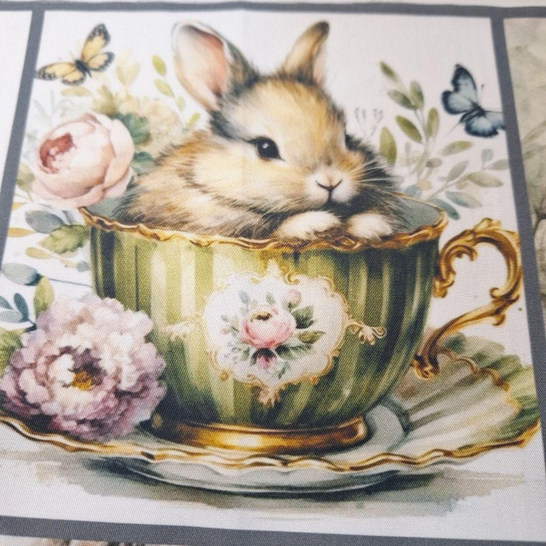 うさぎばかりパネル生地　ハンドメイド