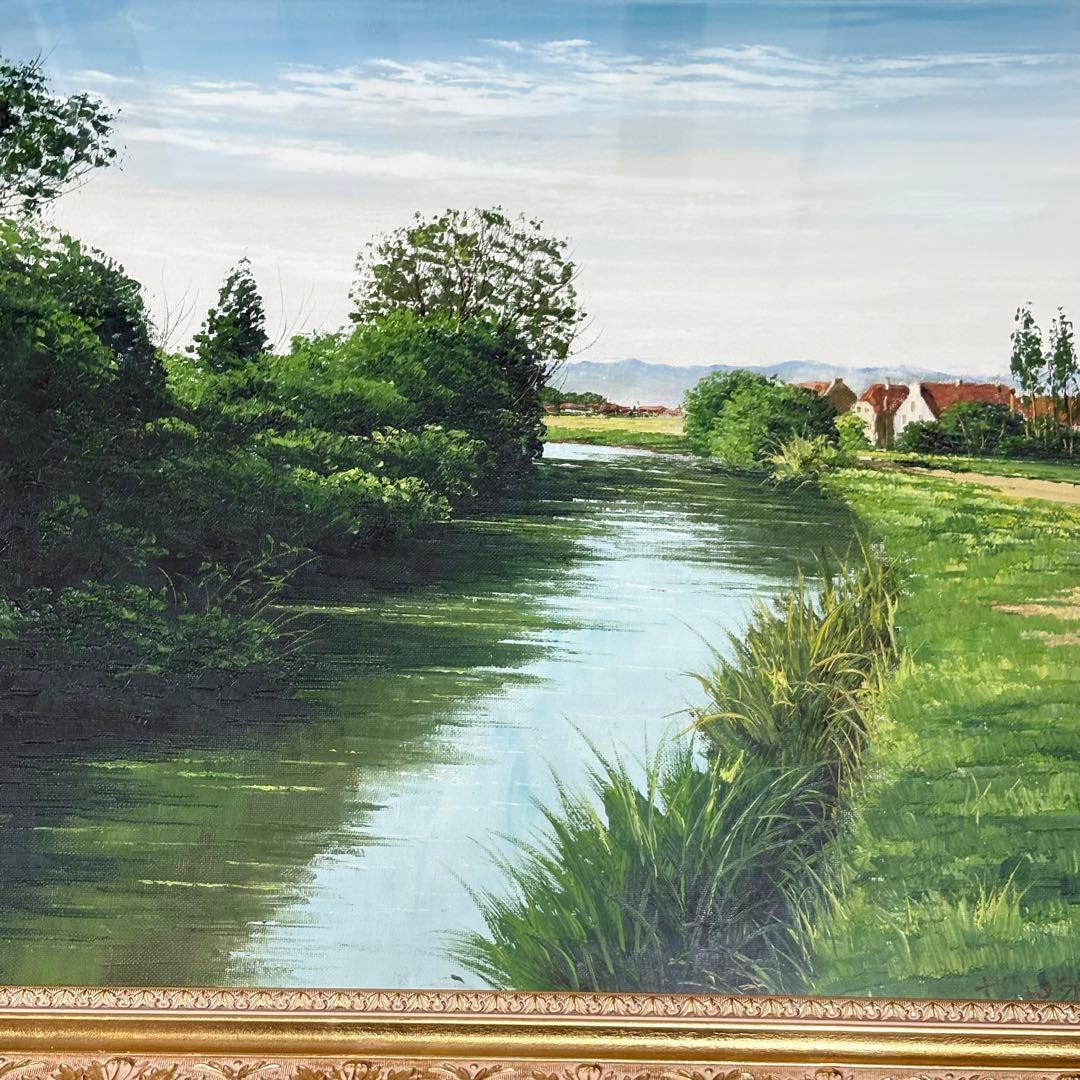 小川久雄 絵画 風景 油彩 油絵 額装 應美会会員 中部一線美術会員