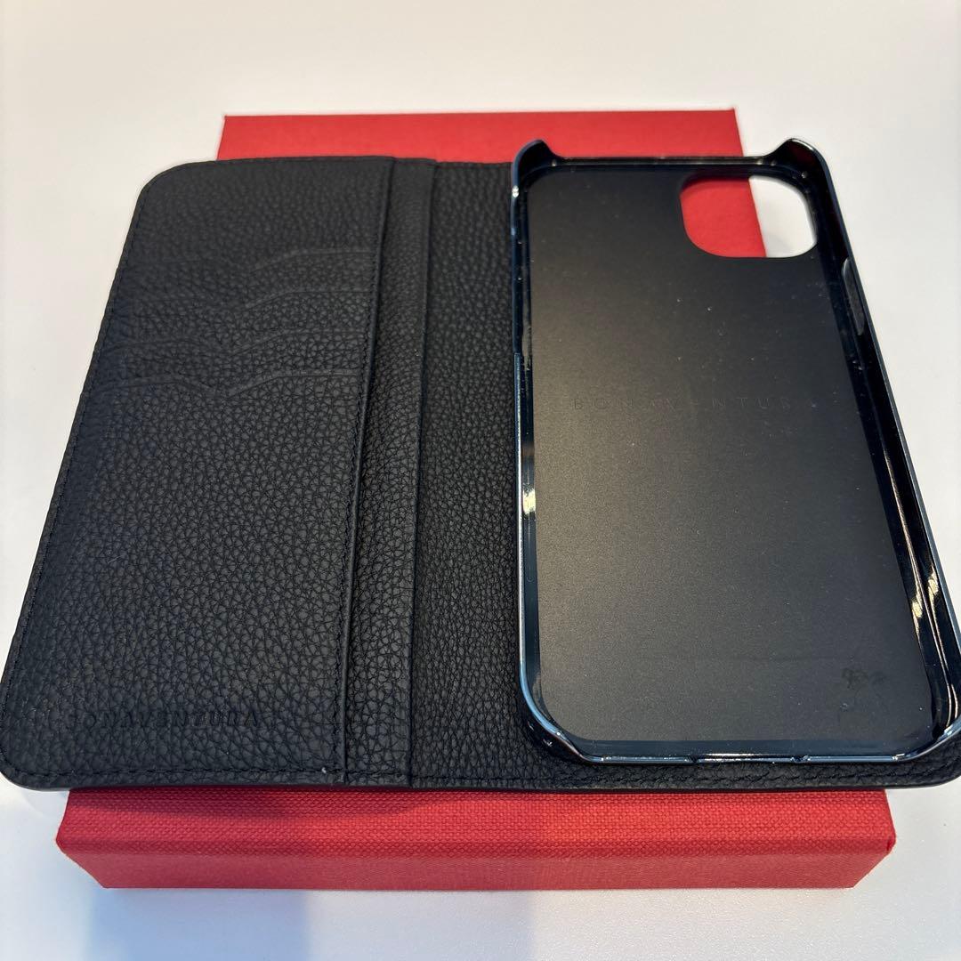 【ほぼ未使用】BONAVENTURA 手帳型ケース 黒　iPhone14plus