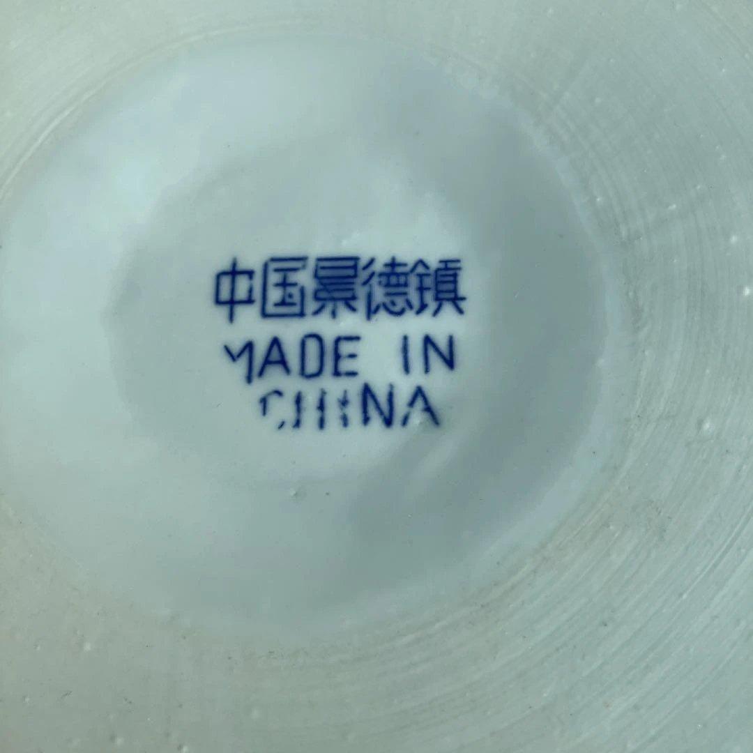 (514)かなりのアンティーク品中国景徳鎮の青白磁の風景画大型ポット