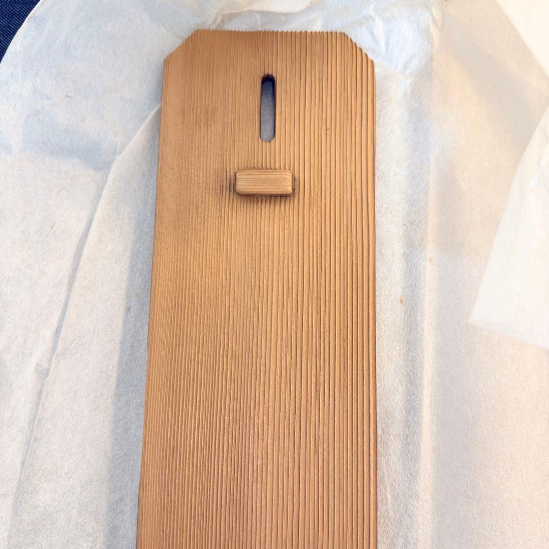 2点セット 短冊掛け 焼杉 瓢箪透かし彫り 加藤卯村 銘 短冊付 新品専用箱付