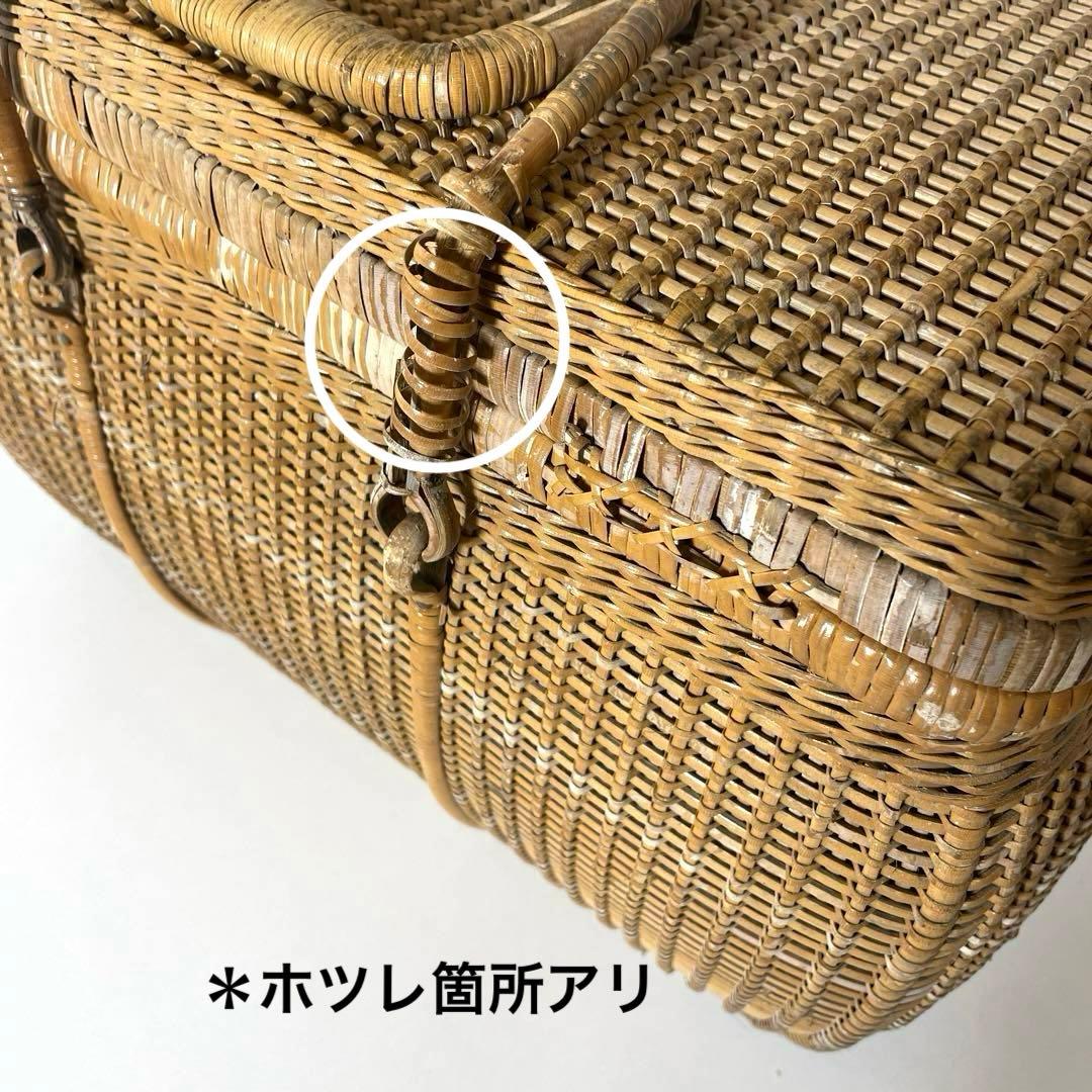 #XG510 アンティーク・時代物・藤編細工籠・ピクニックケース・収納箱・日本製