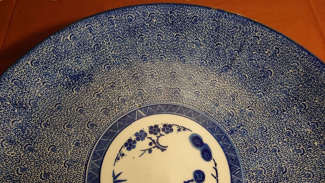 古伊万里　伊万里　大皿　微塵唐草　蛸唐草　尺4寸　鑑賞陶器　蔵出し　１客